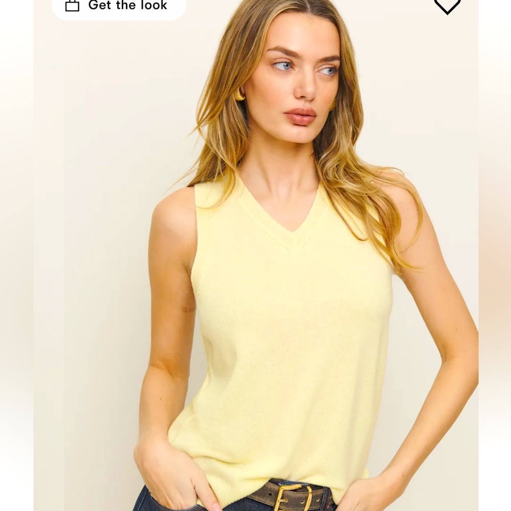 Reformation Reese Cashmere Tank in light yellow.  New w/tags. Size M